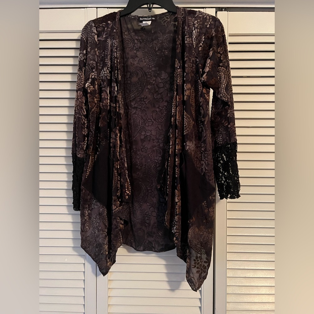 BOHO CHIC BURNOUT VELVET JACKET $40